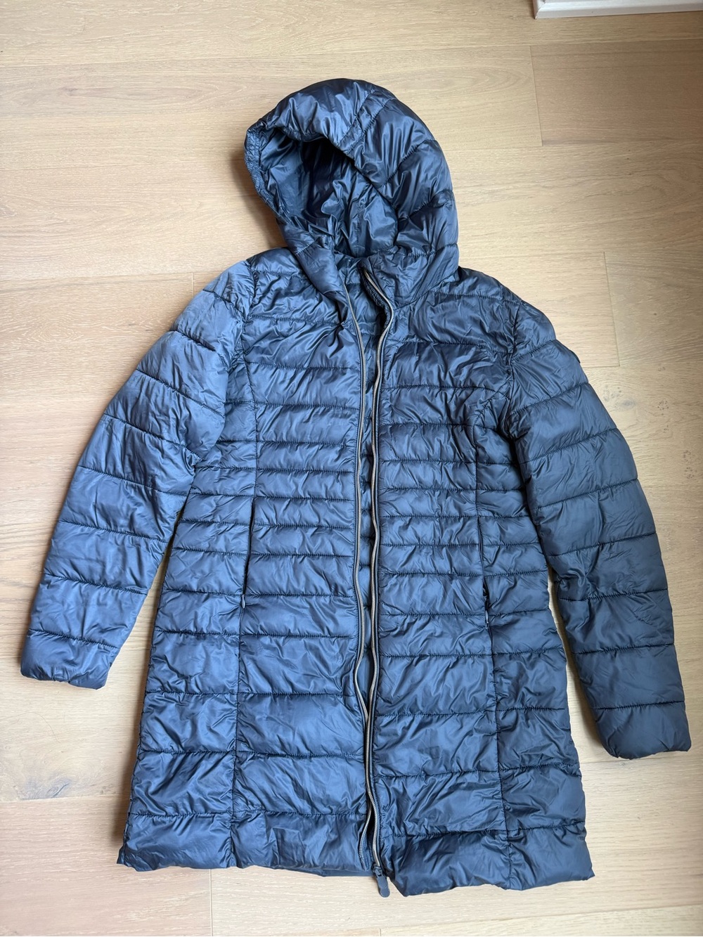 Women’s Blue Hooded Packable Puffer Coat
